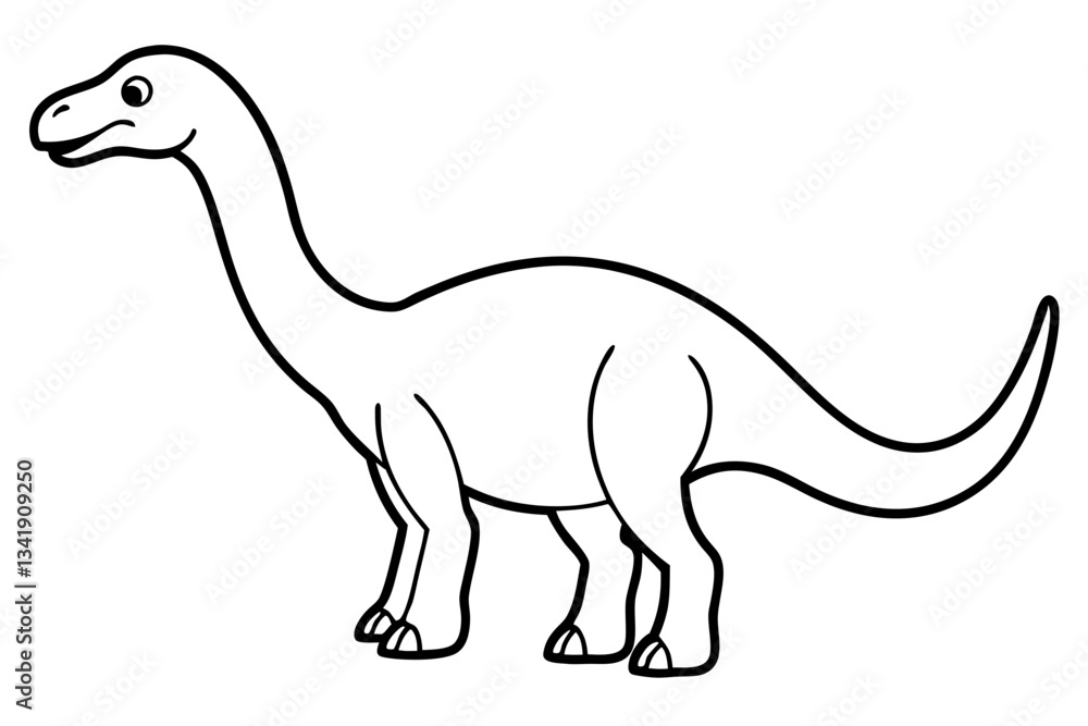 Fototapeta premium dinosaur line art silhouette vector illustration