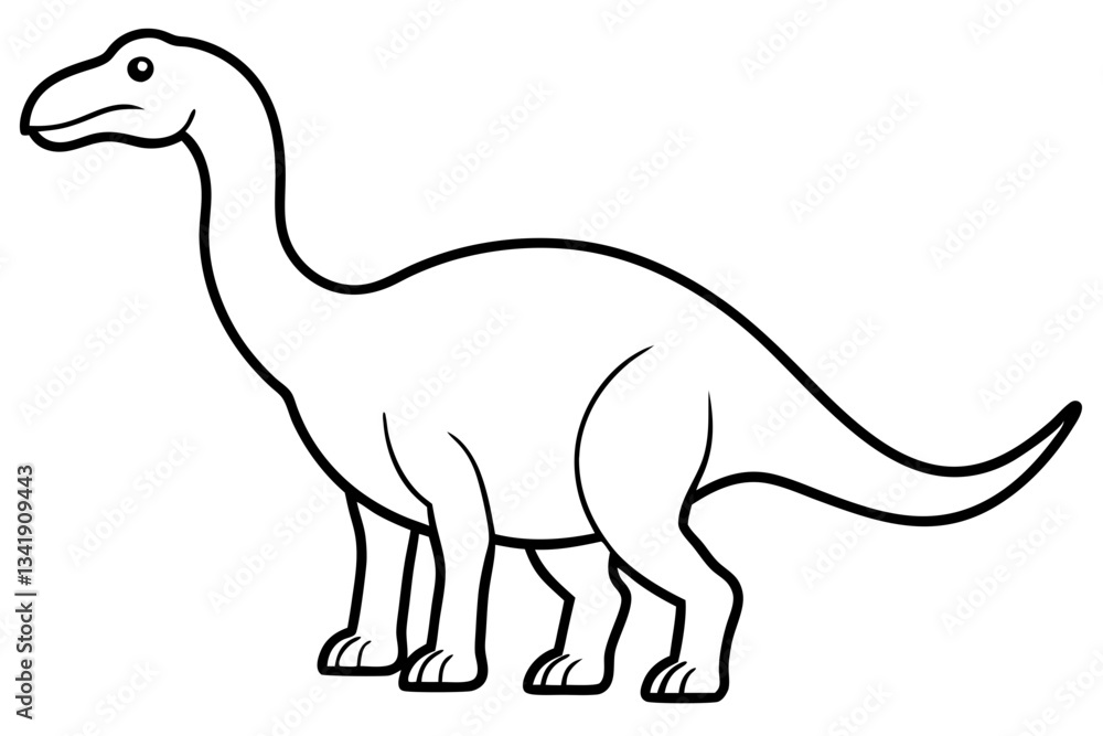 Fototapeta premium dinosaur line art silhouette vector illustration