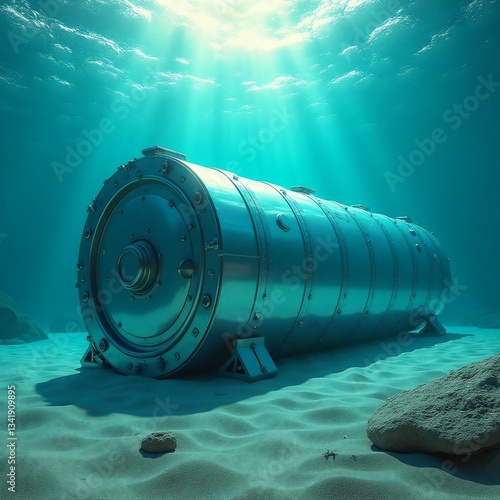 Underwater data center, server storage container in underwater