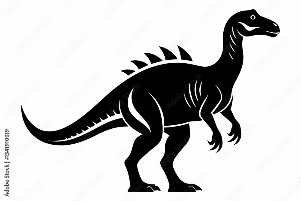 Fototapeta premium dinosaur line art silhouette vector illustration
