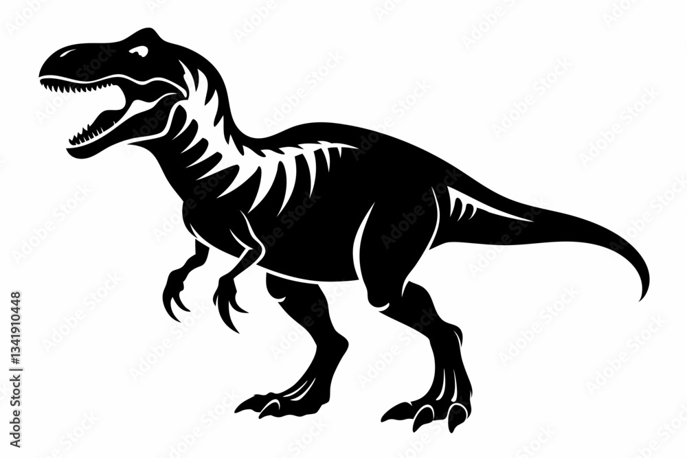 dinosaur line art silhouette vector illustration dinosaur line art silhouette vector illustration