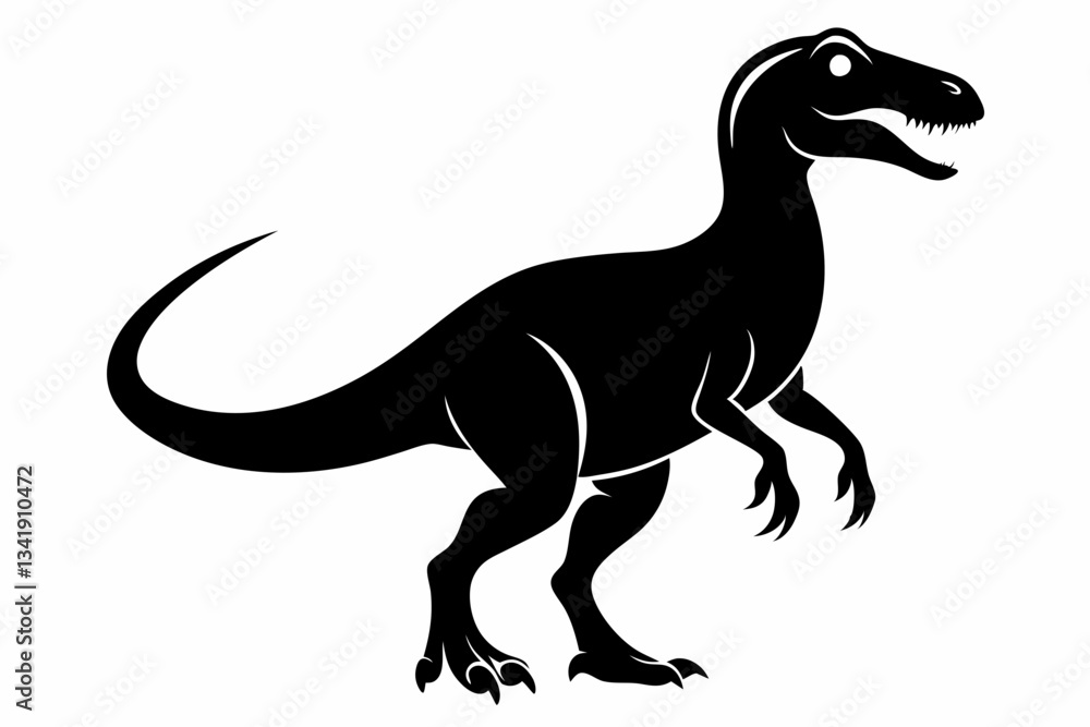 Fototapeta premium dinosaur line art silhouette vector illustration