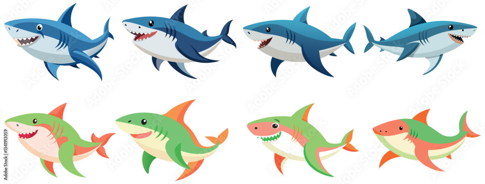 Cartoon Shark Collection – Fun and Playful Shark Designs Cartoon Shark Collection – Fun and Playful Shark Designs