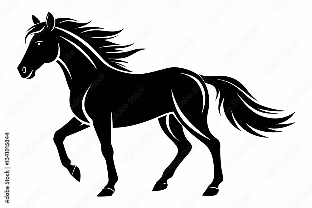friesian horse line art silhouette vector illustration friesian horse line art silhouette vector illustration