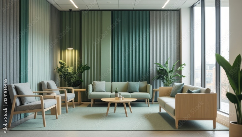 Fototapeta premium Modern waiting area with muted tones