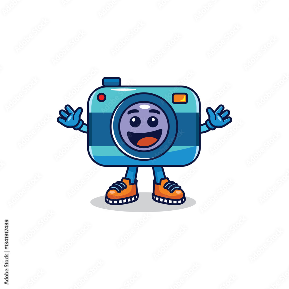 Fototapeta premium Cute camera character mascot illustration