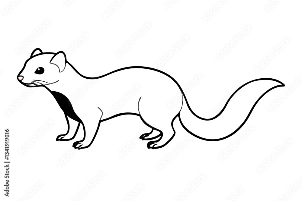 Fototapeta premium mongoose line art silhouette vector illustration