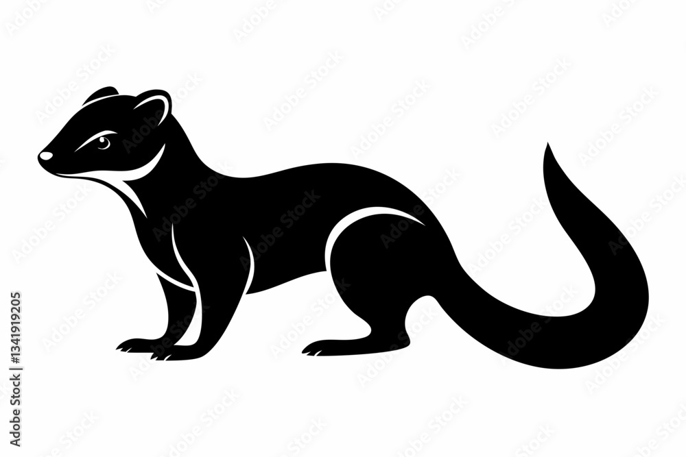 Fototapeta premium mongoose line art silhouette vector illustration