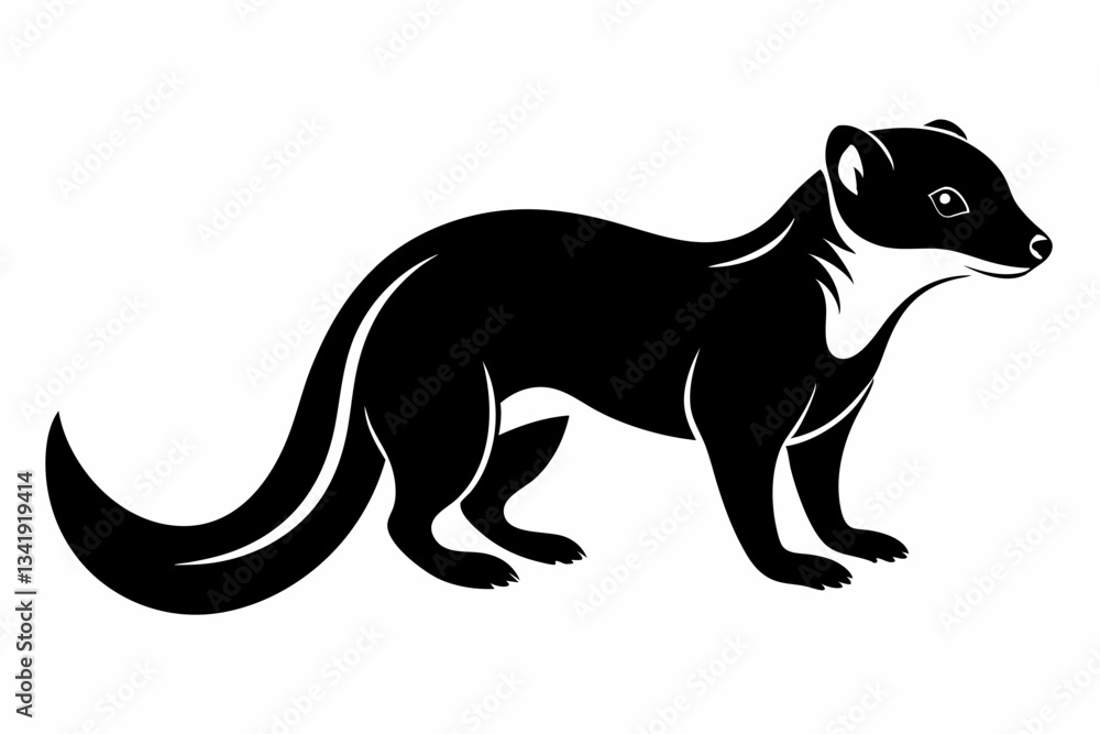 mongoose line art silhouette vector illustration mongoose line art silhouette vector illustration