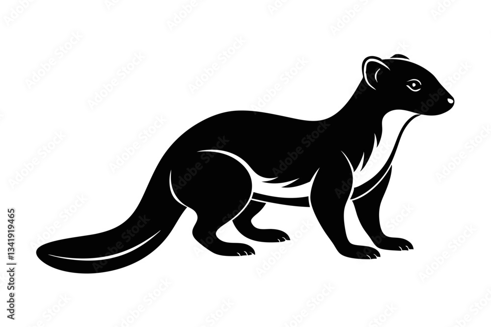 mongoose line art silhouette vector illustration mongoose line art silhouette vector illustration