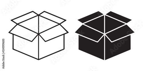Minimalist Carton Box Flat Icon – High-Resolution Vector 