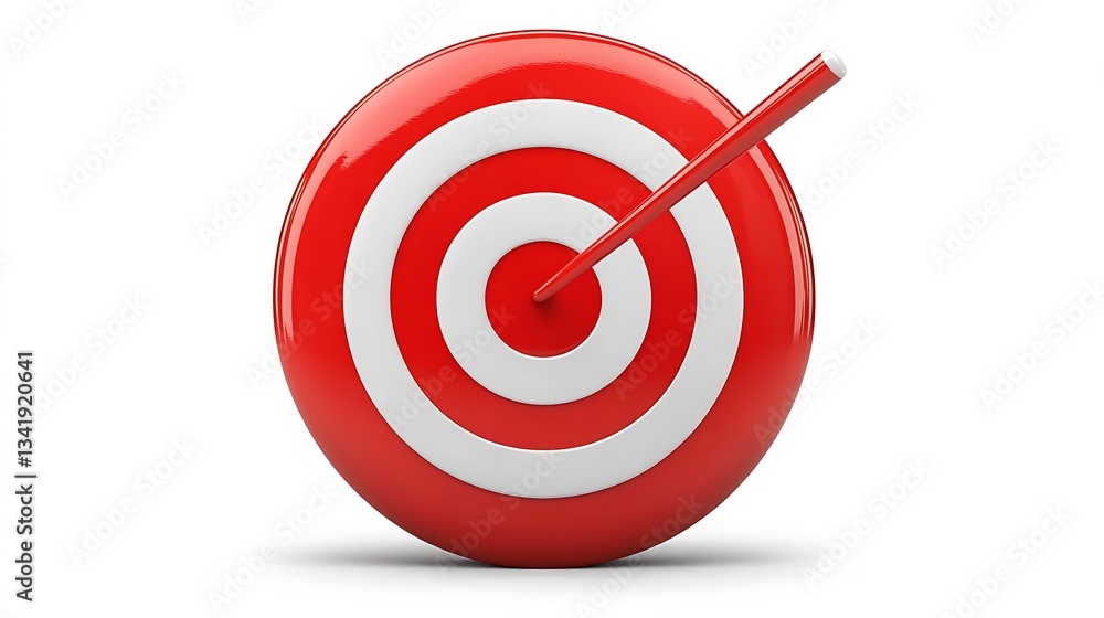 Red target with arrow in bullseye. Red target with arrow in bullseye.