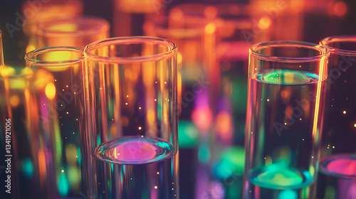Obraz na płótnie test tube and colorful abstract background. science and research. w salonie
