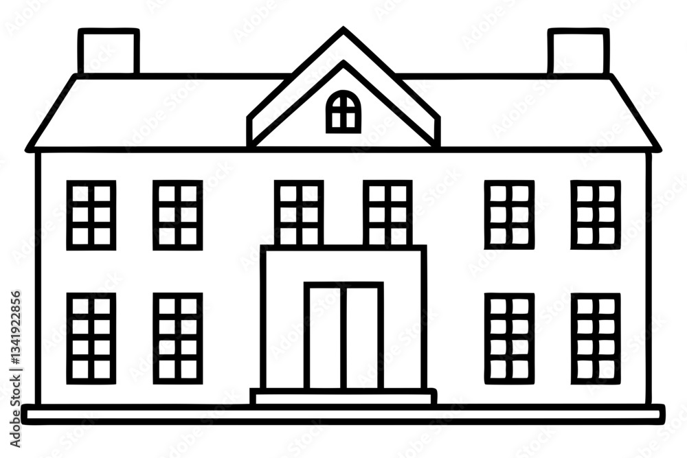 Fototapeta premium tenement line art silhouette vector illustration