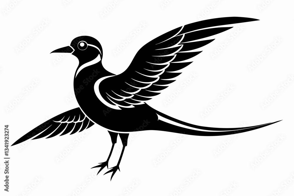 Obraz premium tropicbird line art silhouette vector illustration