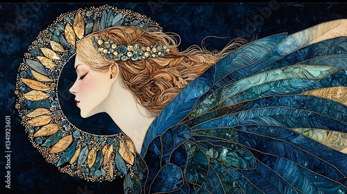 Mystical Female Figure with Wings