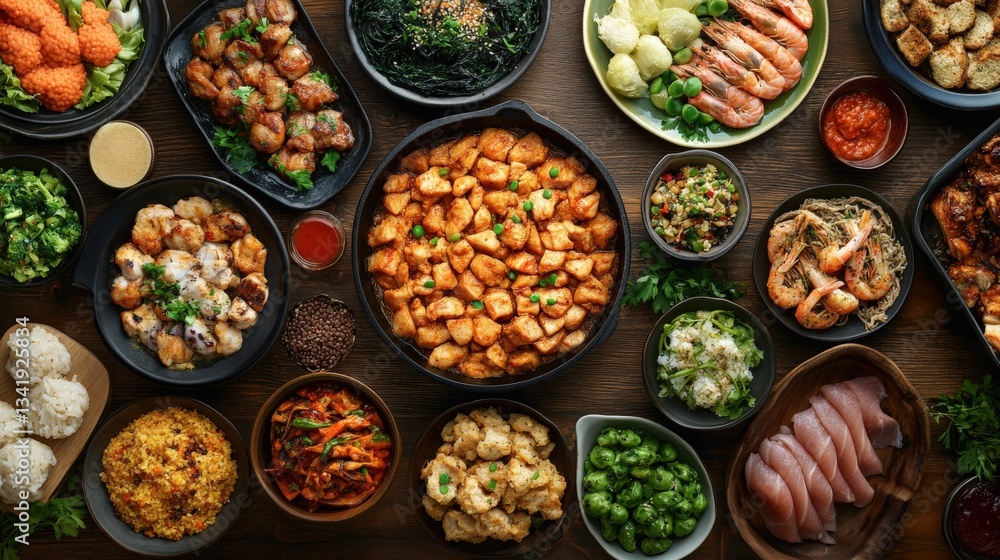 Variety of keto dishes captured with 35mm lens camera Variety of keto dishes captured with 35mm lens camera