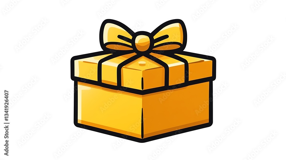 Yellow gift box with yellow bow. Yellow gift box with yellow bow.