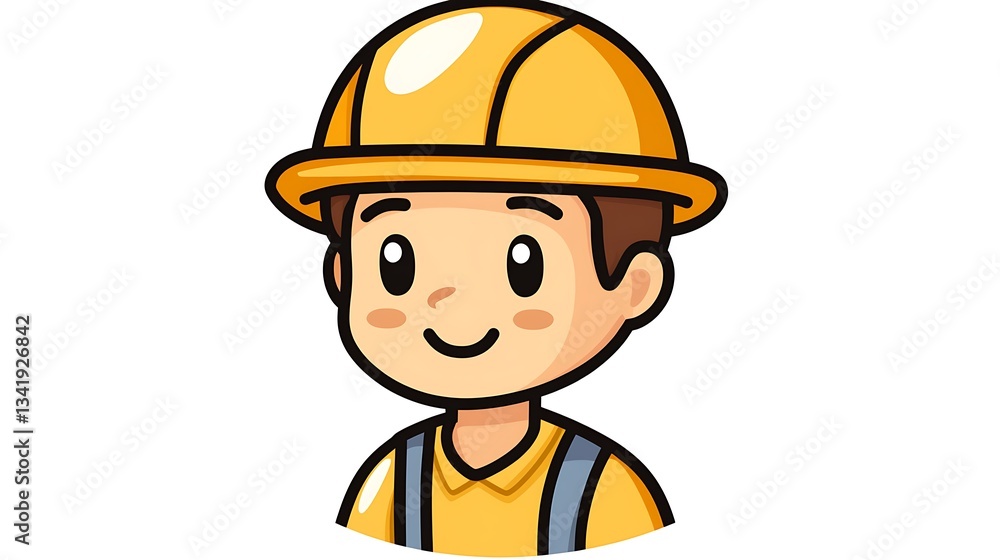 Cute cartoon construction worker. Cute cartoon construction worker.