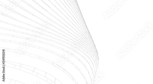 Architectural Structure – Futuristic Geometric Facade in Perspective
