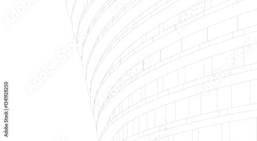 Architectural Structure – Futuristic Geometric Facade in Perspective