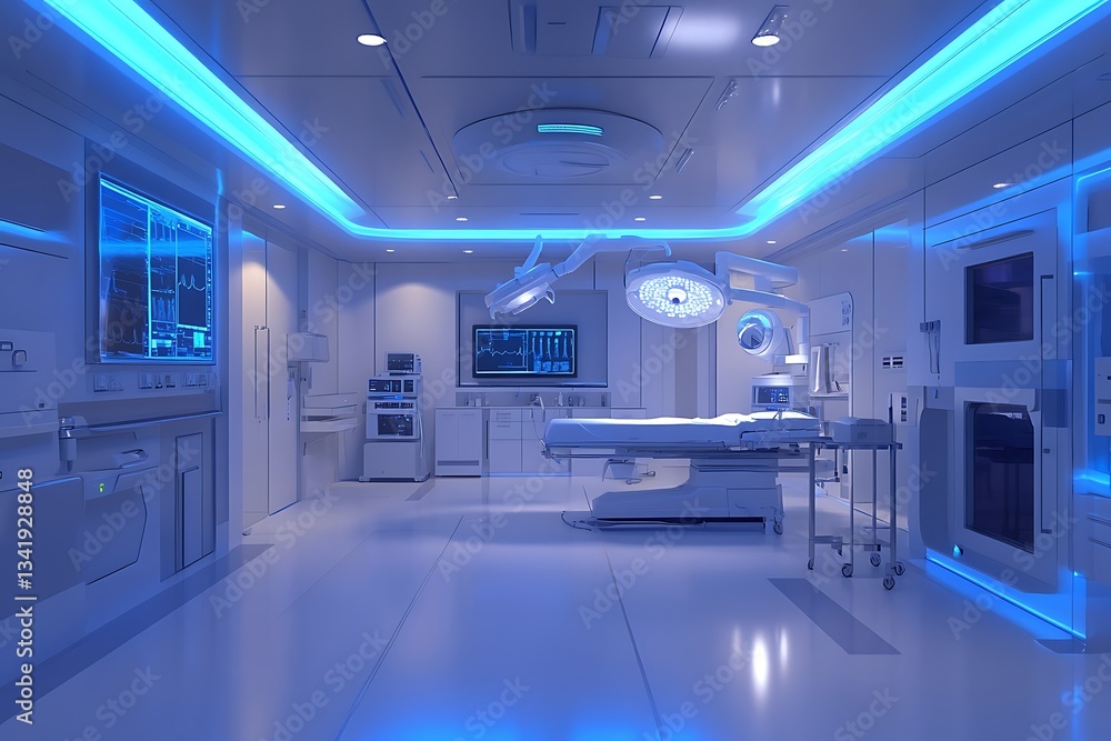 Futuristic Operating Room with High-Tech Medical Equipment - Advanced Surgical Environment Futuristic Operating Room with High-Tech Medical Equipment - Advanced Surgical Environment