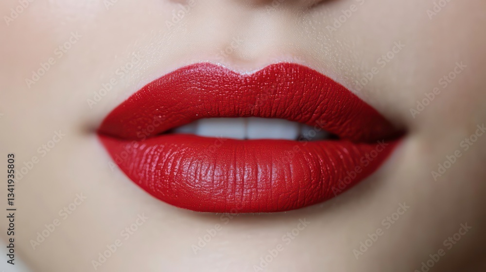 A pair of full, slightly parted red lips on a white background. Perfect for beauty and cosmetics advertising, fashion editorials, or Valentine's Day promotions. A pair of full, slightly parted red lips on a white background. Perfect for beauty and cosmetics advertising, fashion editorials, or Valentine's Day promotions.