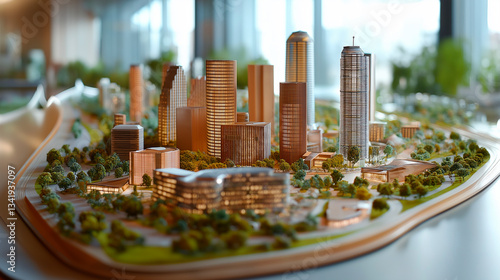Obraz na płótnie Model of the city of the future w salonie