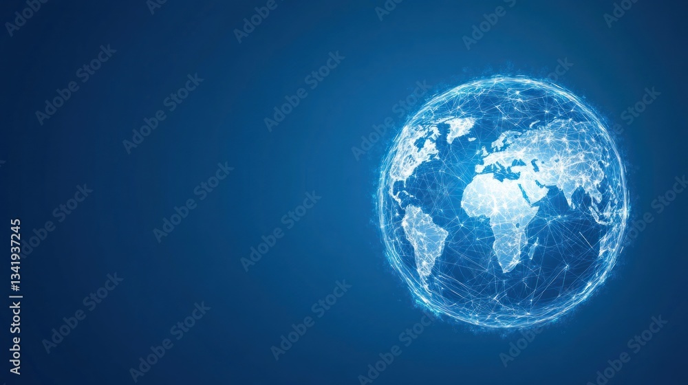 Fototapeta premium Global Network: A Digital World Map