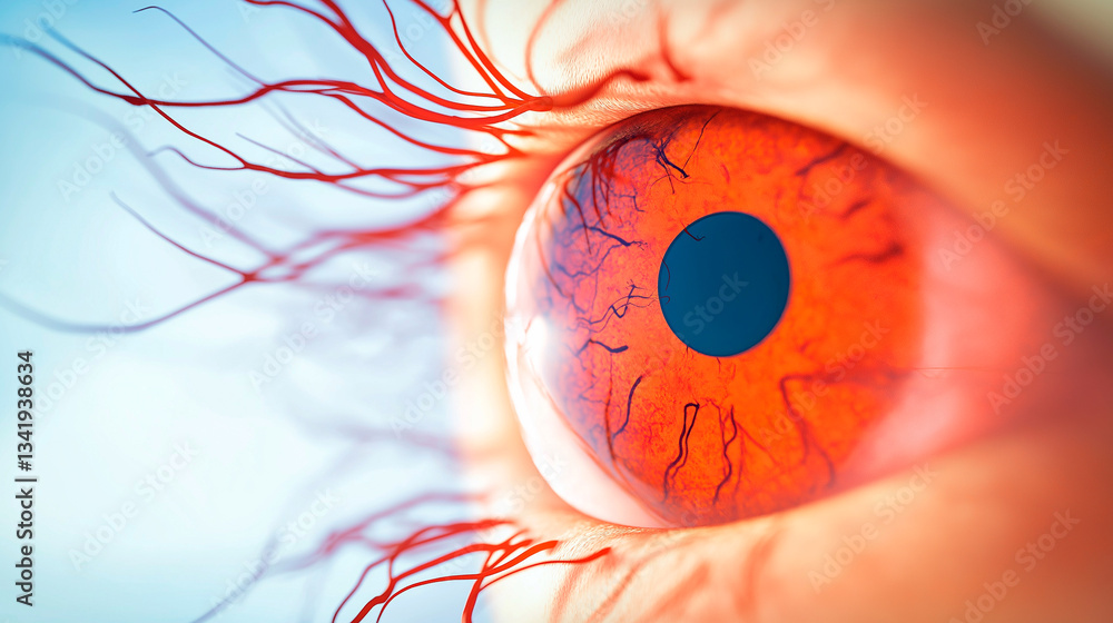 close up view on human eye
