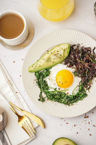 Healthy breakfast plate wit...