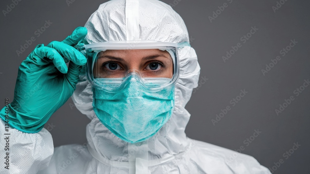 Technician in a cleanroom environment wearing sterile PPE, including gloves, face mask, and protective suit, ultra-detailed Technician in a cleanroom environment wearing sterile PPE, including gloves, face mask, and protective suit, ultra-detailed