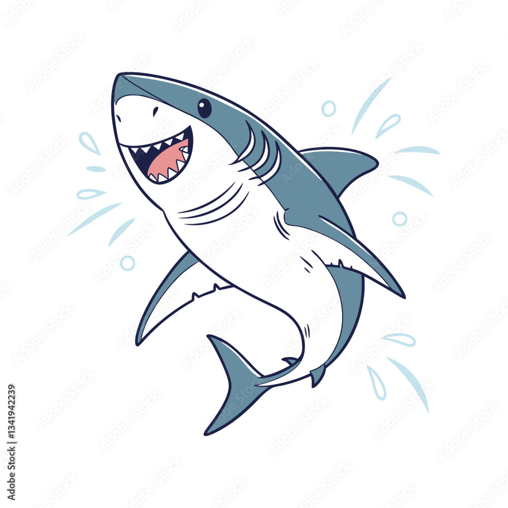 Obraz premium Clean and Simple Shark Vector Illustration