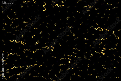 Golden color confetti background, modern texture abstract background