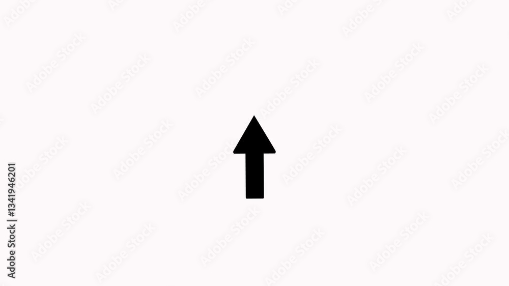 Animated arrow icon pointing up. Animation of the arrow jumping as it slides up. Animated arrow icon pointing up. Animation of the arrow jumping as it slides up.