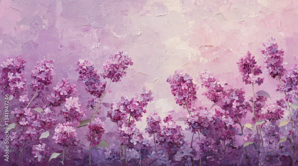 Obraz premium Lilac Field Oil Painting.