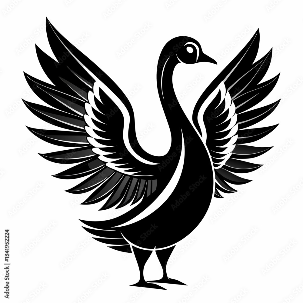 Fototapeta premium black swan vector