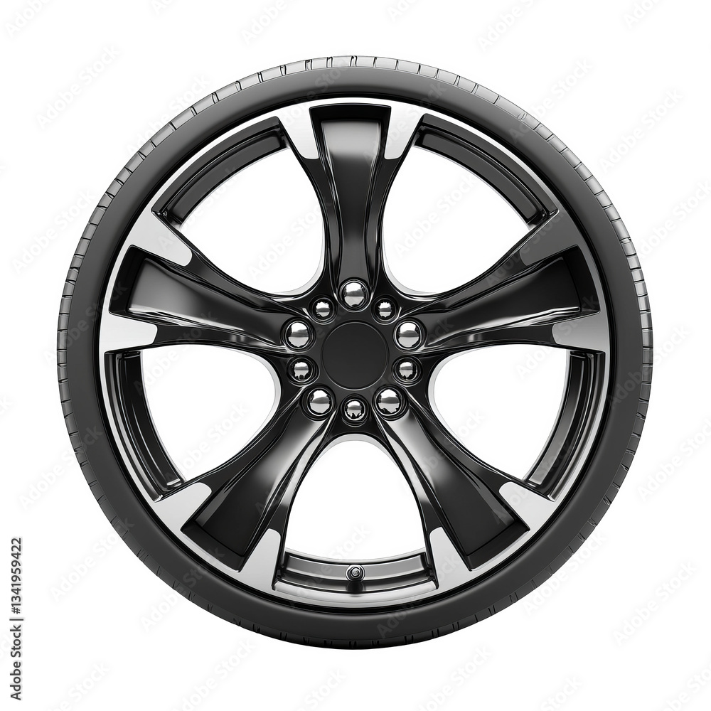 Obraz premium Modern alloy car disc, transparent background