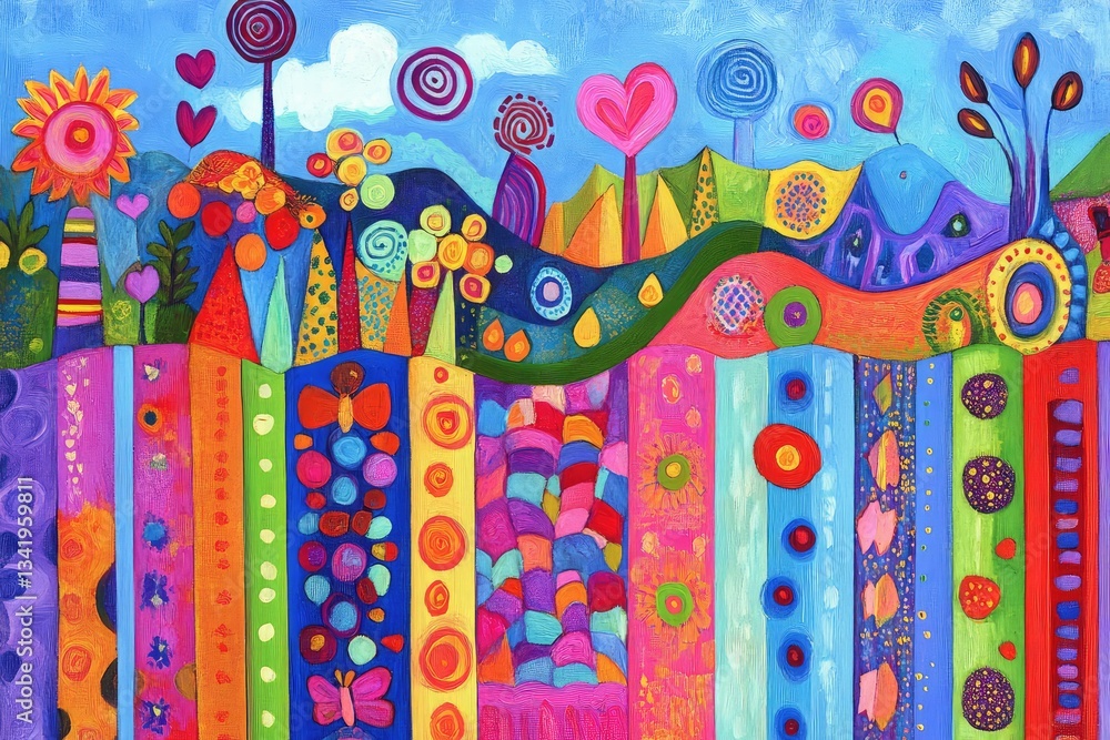 Fototapeta premium Colorful Abstract Landscape Artwork