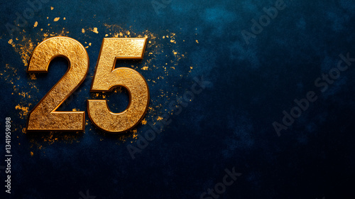 Obraz na płótnie The number 25 on a blue background w salonie