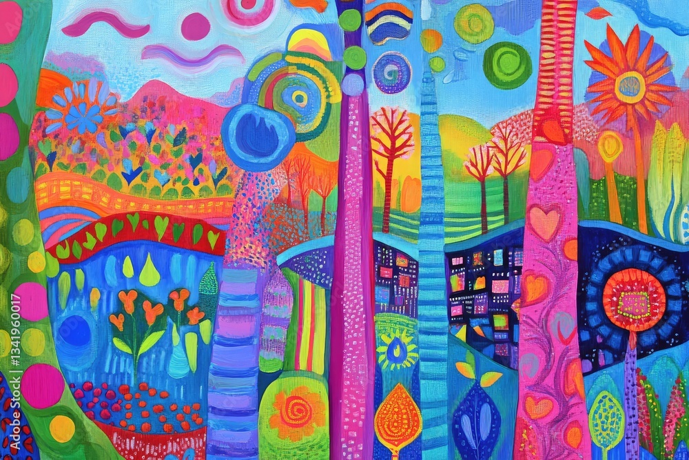 Obraz premium Vivid Abstract Forest Scene