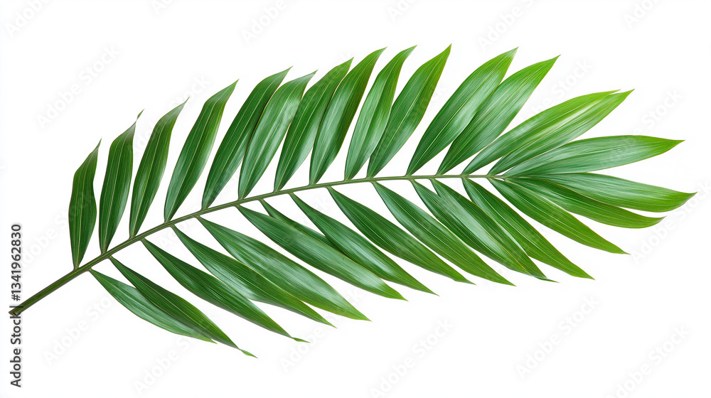 palm tree leaves isolated on white background