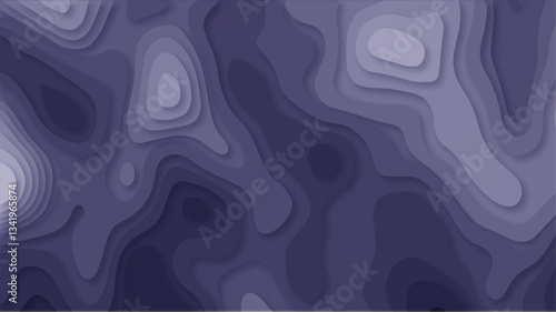 Abstract Papercut Layered Contour Mapping Design in Modern Gradient Style, 3D Paper Cut Art Inspired Wavy Landscape, Elegant Geometric Flow Pattern, Smooth Cutout Effect for Digital Design