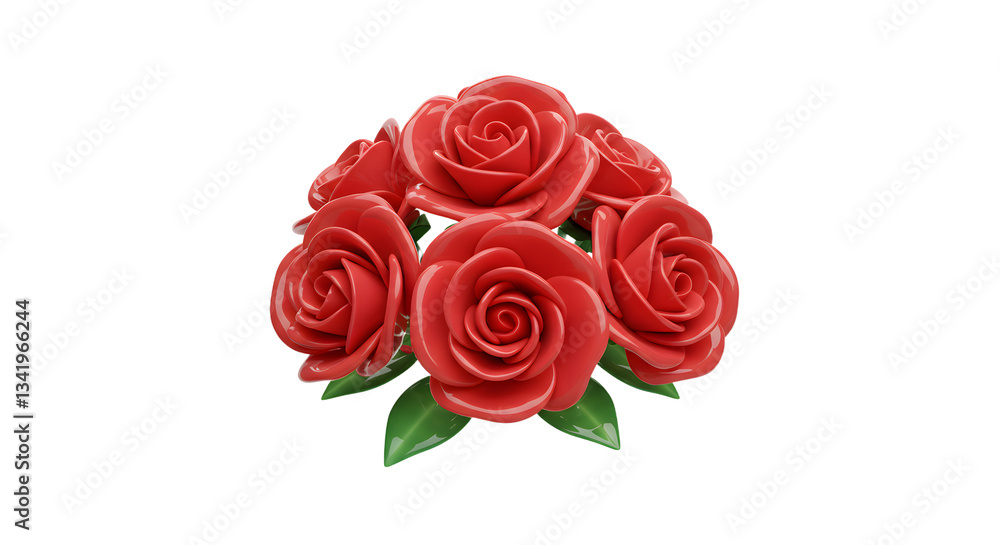 Obraz premium Bold Red Rose Bouquet Display
