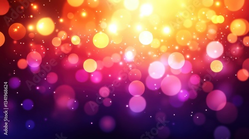 Colorful Bokeh Background with Lights and Glittering Effects