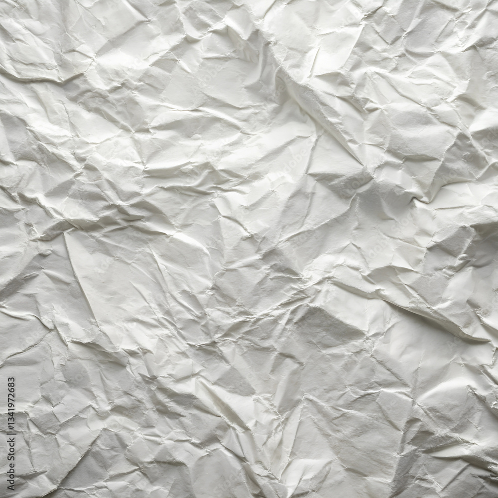 Fototapeta premium white light wrinkled paper texture background. Space paper textured background.