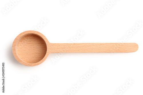 Empty wooden scoop isolated...