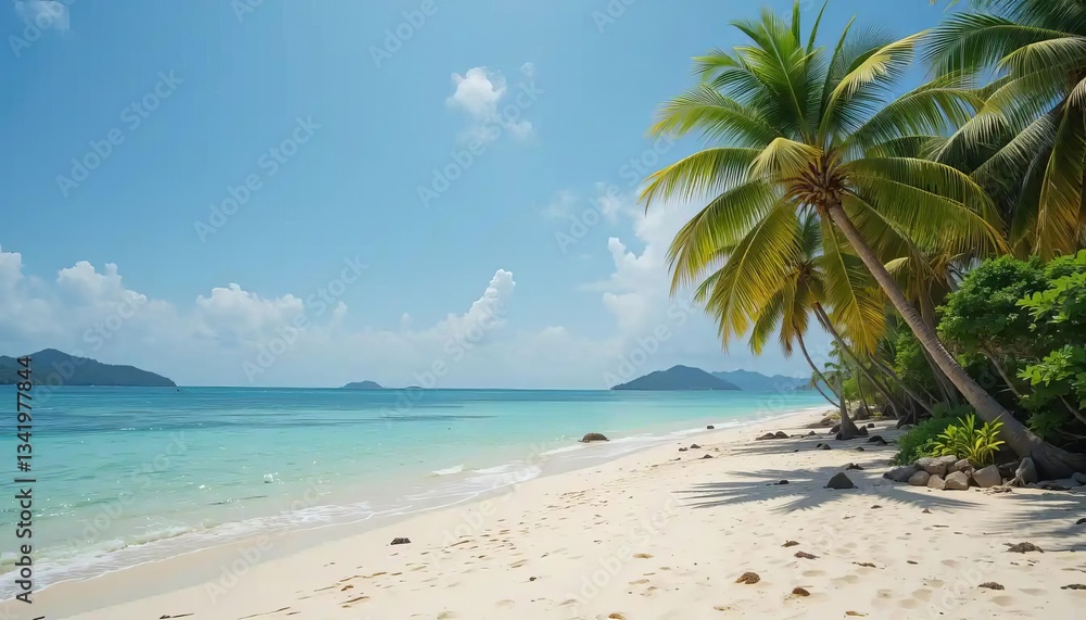 Obraz premium Palm Trees Deserted Island