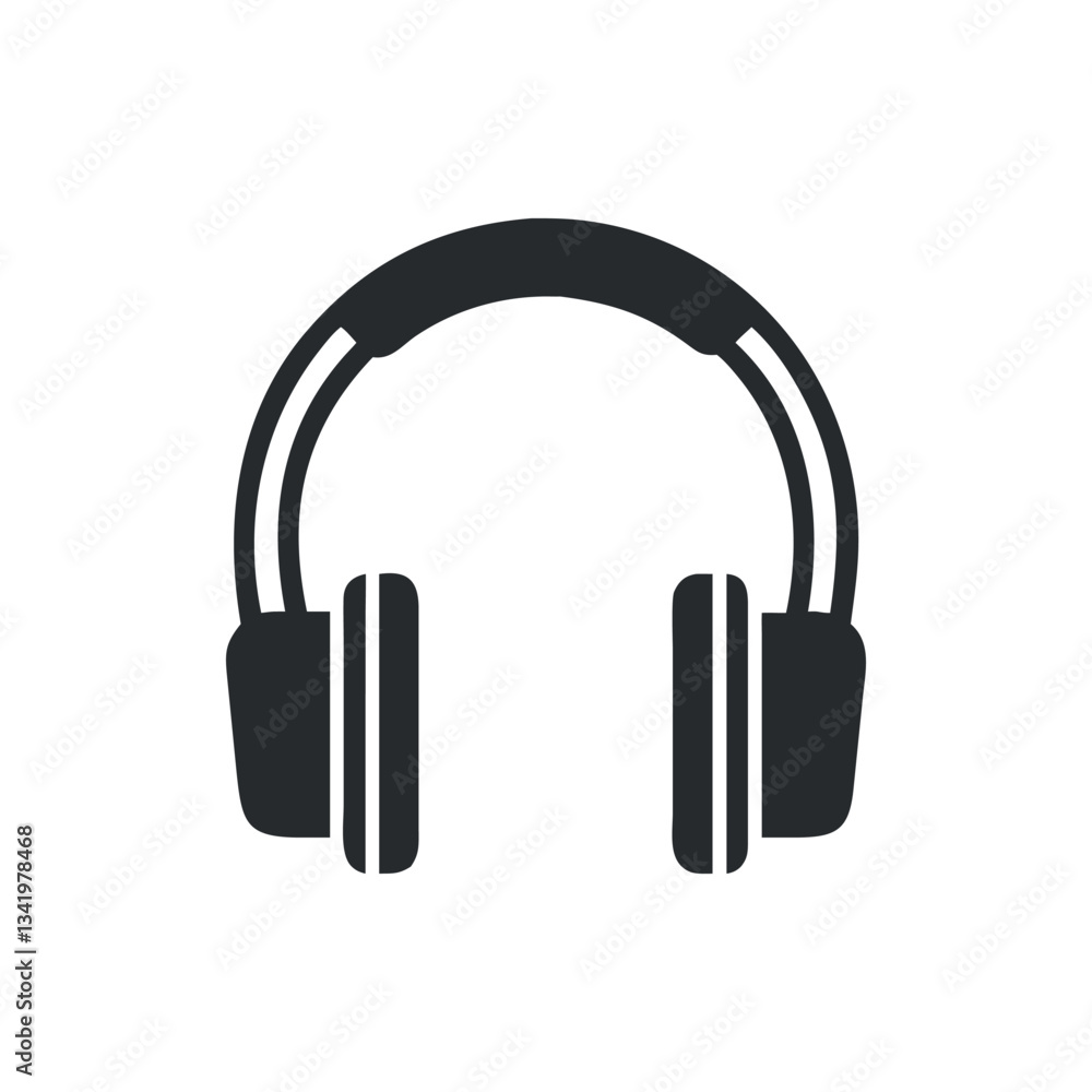 Simple Headphone Vector Icon. Minimalist Design of Headphones for Audio, Music, and Technology Illustration Simple Headphone Vector Icon. Minimalist Design of Headphones for Audio, Music, and Technology Illustration