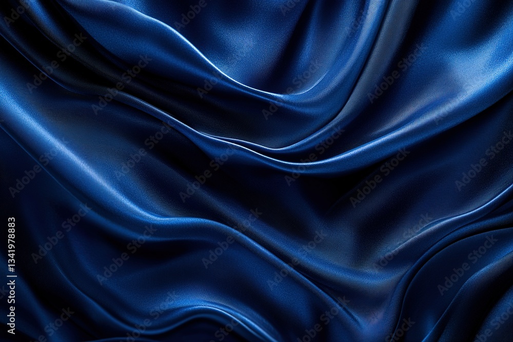 Luxurious Blue Fabric: Smooth flowing waves of a vibrant blue fabric texture Luxurious Blue Fabric: Smooth flowing waves of a vibrant blue fabric texture